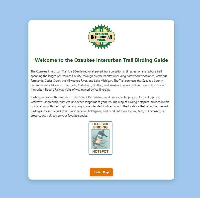 Ozaukee Interurban Trail Birding Guide Interactive Map